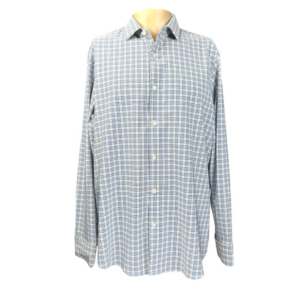 Mizzen+Main Large Leeward Dress Shirt Long Sleeve Windowpane No Iron - Picture 1 of 8